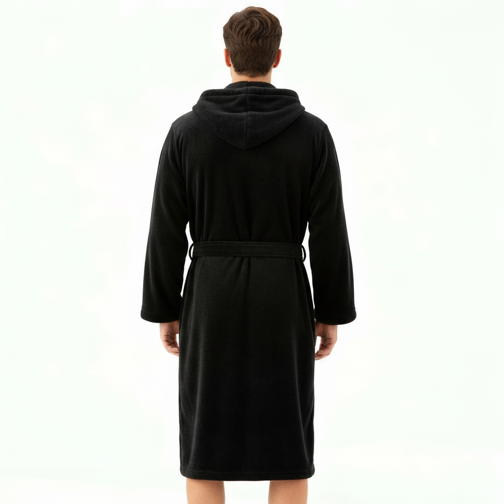 HoodedChill | Premium Herren-Bademantel mit Kapuze | High-Loft Fleece für maximale Wärmeisolation | Soft-Touch Finish | Ergonomische Passform & Langlebige Faserstruktur