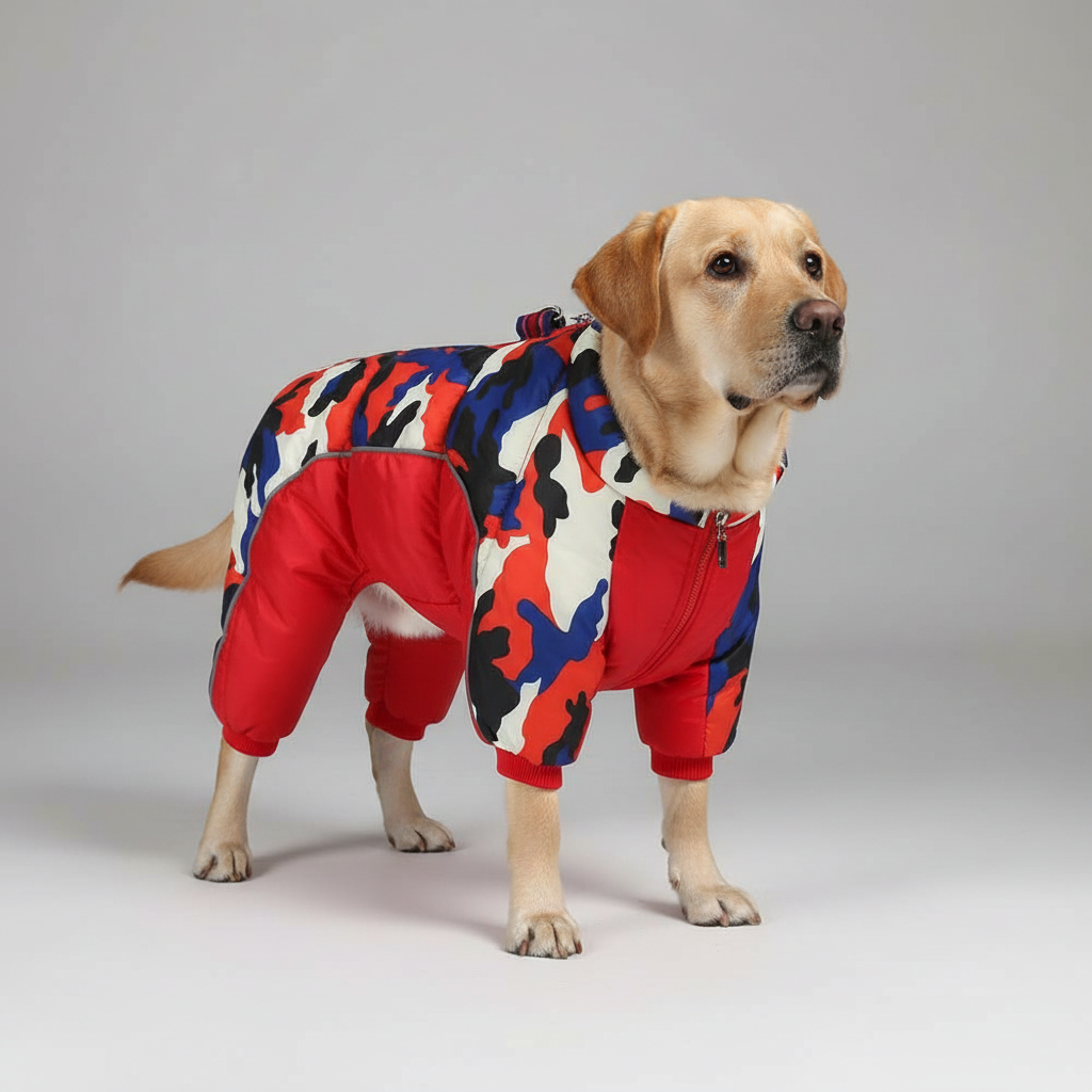 Warme und wasserdichte Winterjacke für Hunde mit reflektierenden Streifen