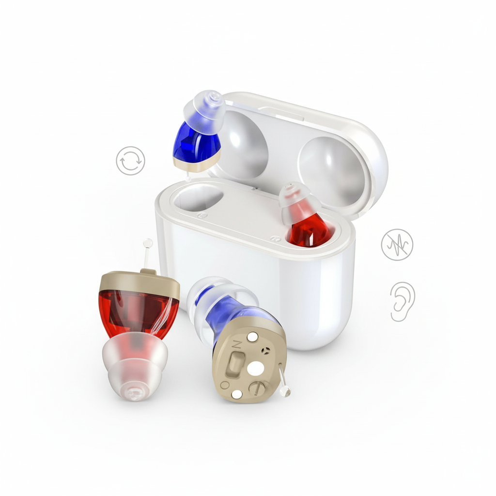 Brehn | HearPro ITC-Hörverstärker-Set | Wiederaufladbar | Intelligente Rauschunterdrückung | In-Ear-Design (Diskret) | 20 Std. Laufzeit | Inkl. Mobile Ladebox
