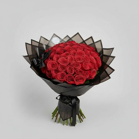 Brehn | Ewige Glitzer-Rose | Handgefertigte Dekorative Kunstblume | Funkelndes Kristall-Finish | Exklusives Geschenkset für besondere Anlässe | Langlebig & Pflegefrei