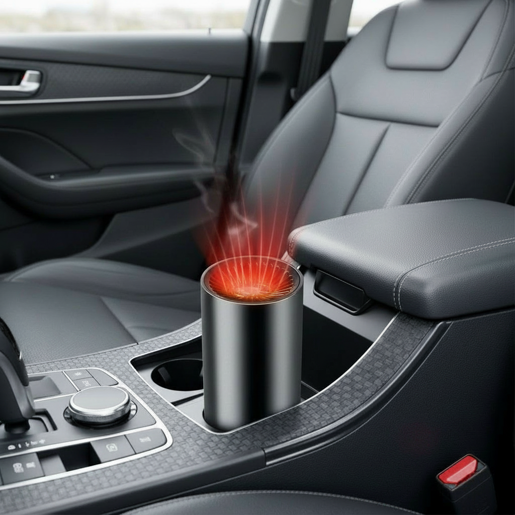 Schnellheizender, becherförmiger Auto-Warmluftgebläse – Schnelles Heizen und Kühlen, verstellbarer, um 360 Grad drehbarer Stecker, geeignet für PKW, SUV, Wohnmobil und LKW