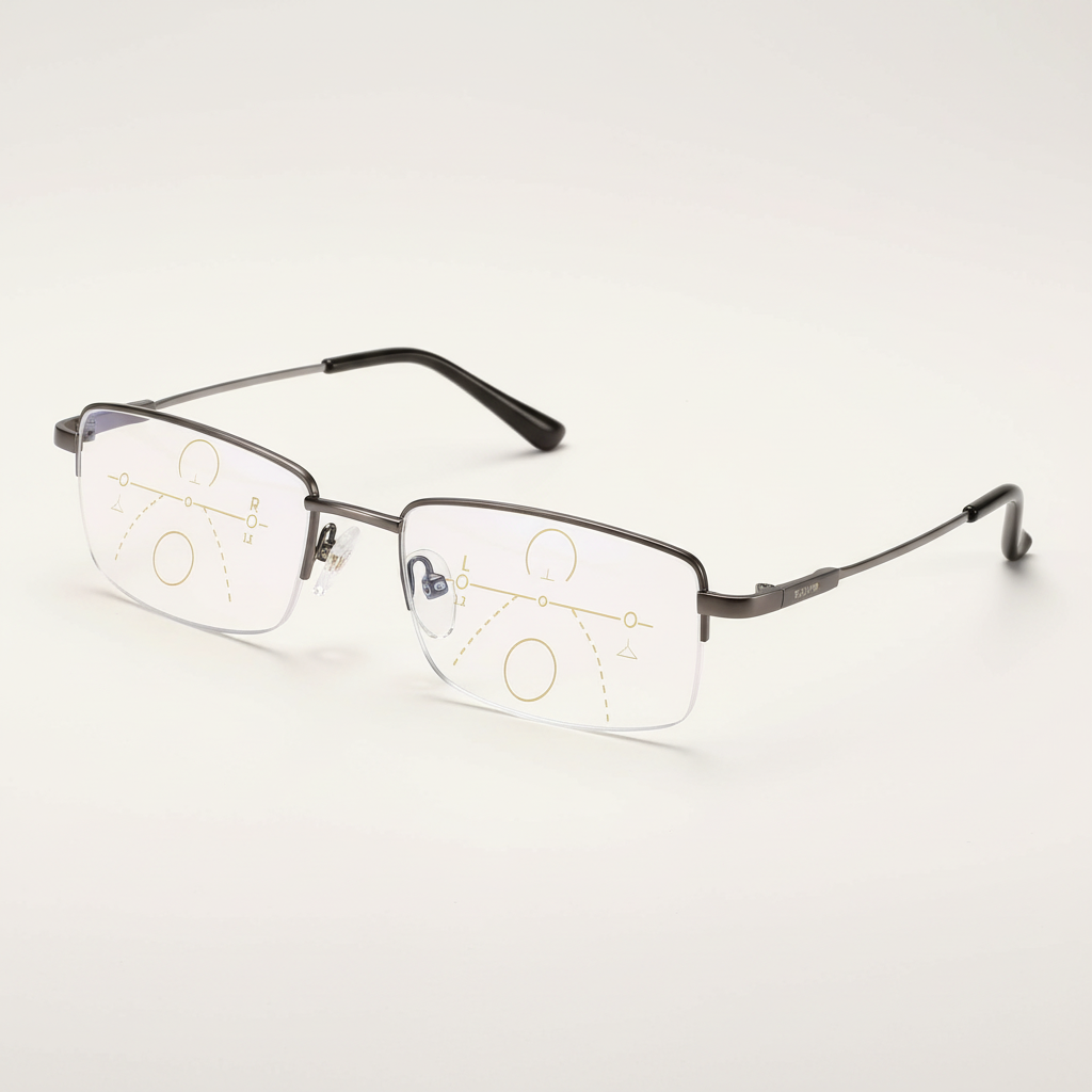 Brehn | Intelligente Gleitsichtbrille | ARNO-Linsentechnologie | Photochrome Anpassung | Blaulicht-Filter & UV400 | Anti-Reflex-Beschichtung | Multifokal