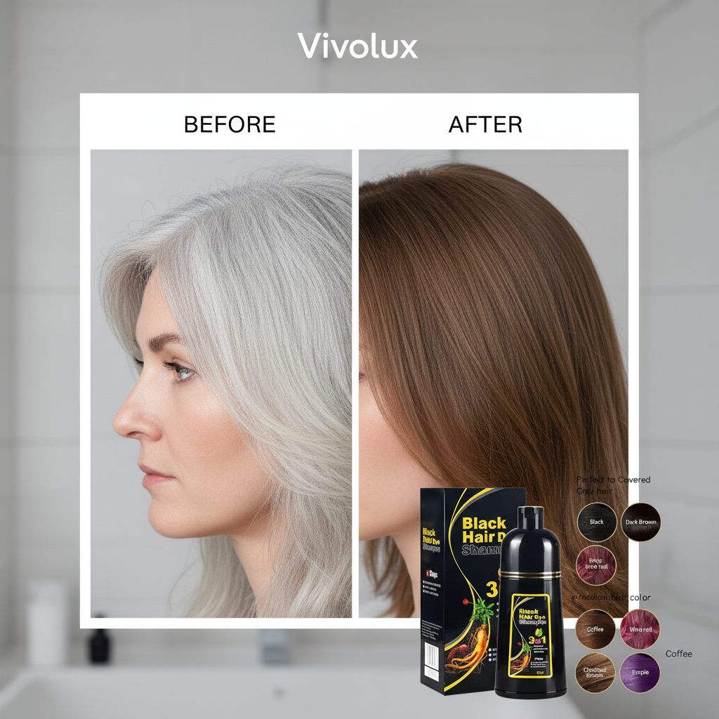 Brehn | Black Hair Dye Shampoo | 3-in-1 Ayurveda-Formel: Färben, Pflegen & Reinigen | Natürliche Grauhaarabdeckung in 5 Minuten | Ammoniakfrei & Schonend