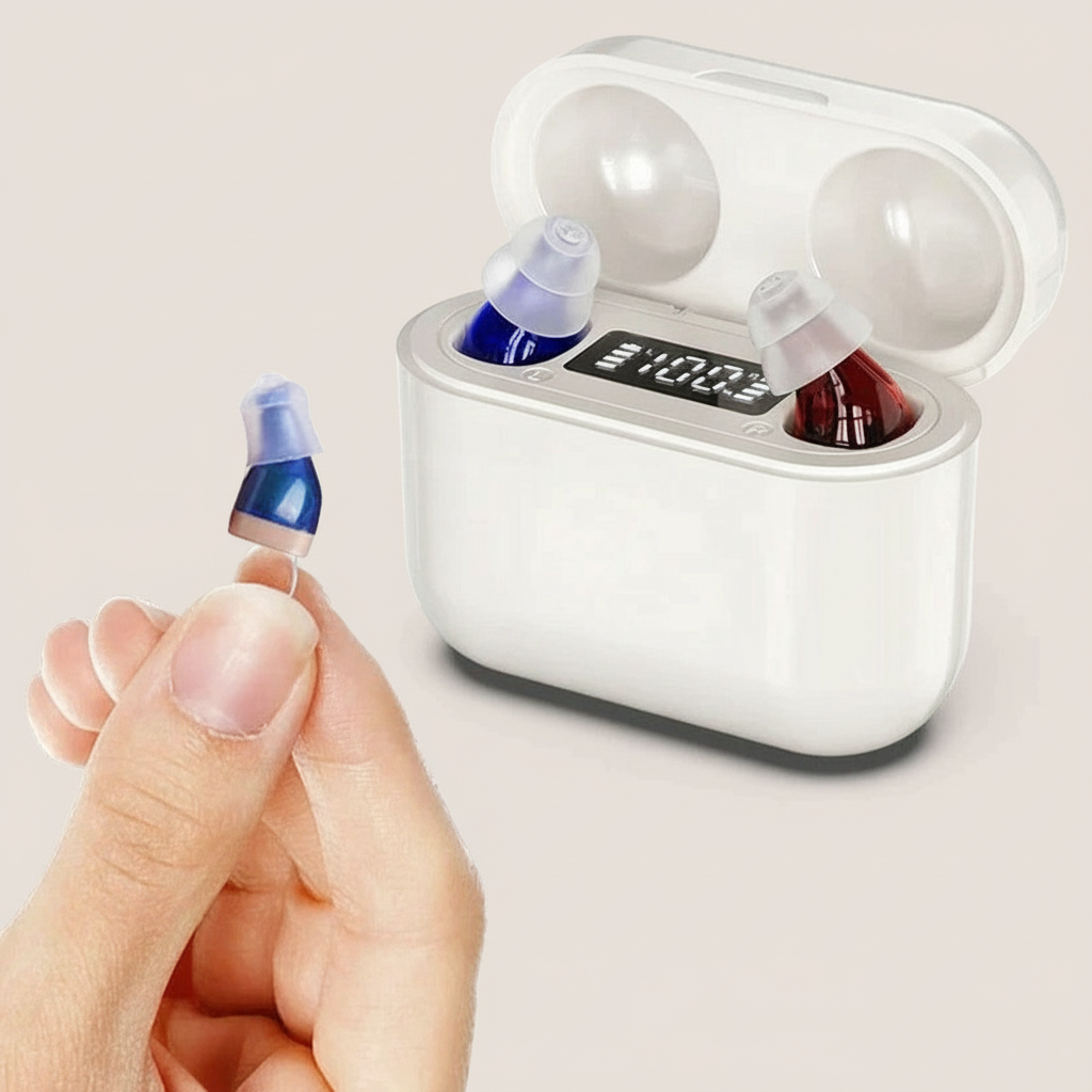 Brehn | HearPro ITC-Hörverstärker-Set | Wiederaufladbar | Intelligente Rauschunterdrückung | In-Ear-Design (Diskret) | 20 Std. Laufzeit | Inkl. Mobile Ladebox
