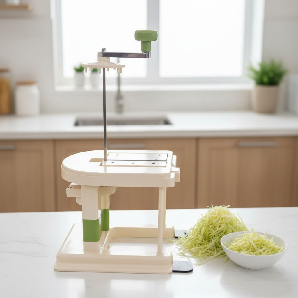 Brehn | Manueller Hochleistungs-Krautschneider | Verstellbare Edelstahlklingen | Ergonomischer Gemüsehobel für Kohl & Sauerkraut | Effiziente Küchenreibe