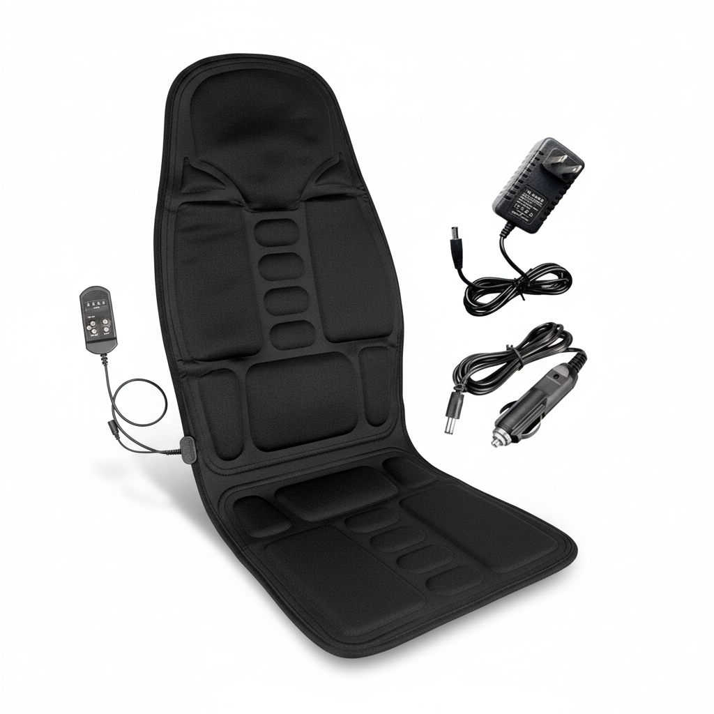 Brehn | 8-Mode Massagesitzauflage | Beheizte Rücken- & Nackenunterstützung | 8 Vibrationsmodi | Infrarot-Wärmetherapie | Ergonomisches Design für Auto & Büro