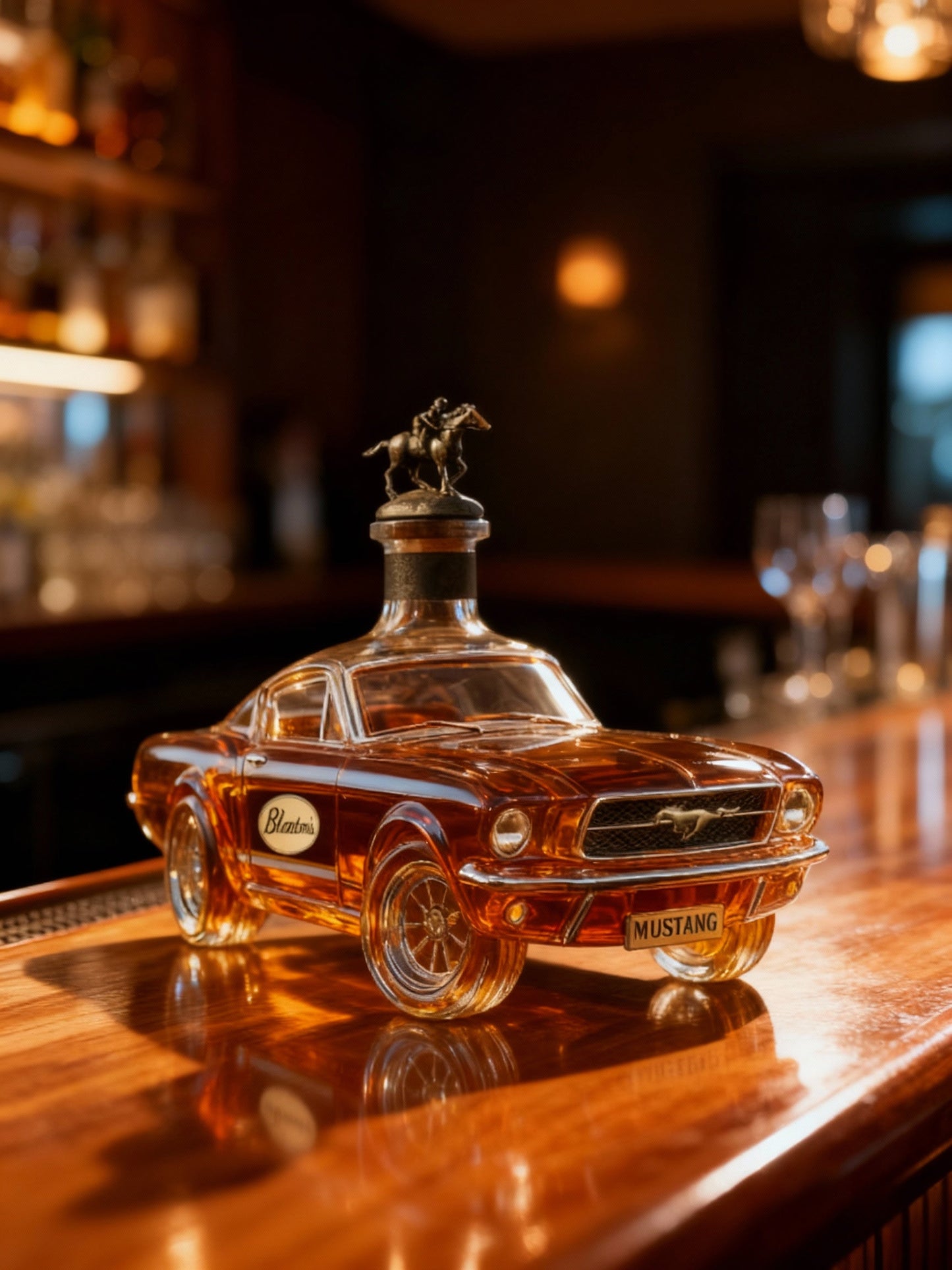 Whisky-Dekanter in Mustang-Form