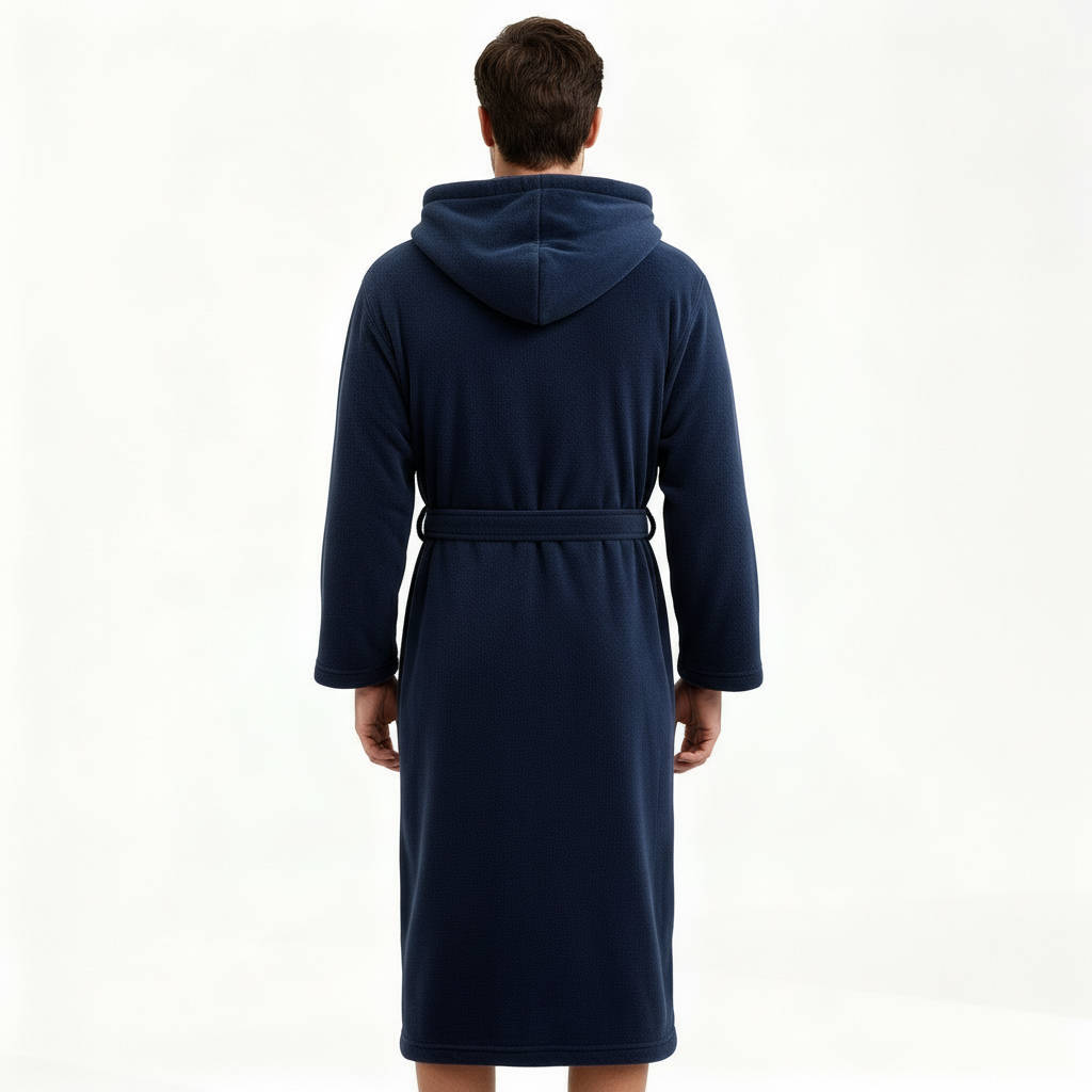HoodedChill | Premium Herren-Bademantel mit Kapuze | High-Loft Fleece für maximale Wärmeisolation | Soft-Touch Finish | Ergonomische Passform & Langlebige Faserstruktur