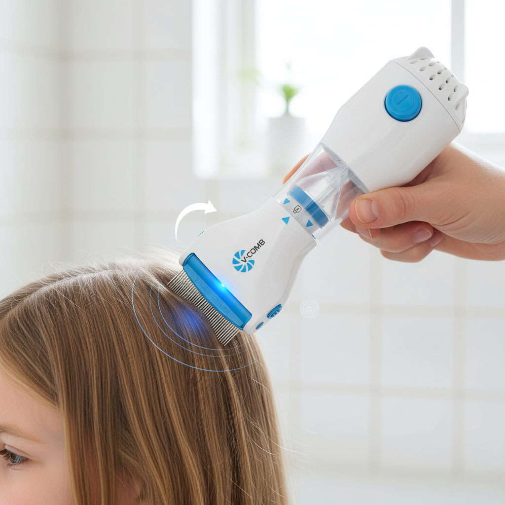 Brehn | Elektrischer Läuseentferner | Vakuum-Saugtechnologie | Edelstahl-Zinken-System | Chemiefreie Nissen-Extraktion | Integriertes LED-Kontrollicht | Inkl. Hygiene-Filter