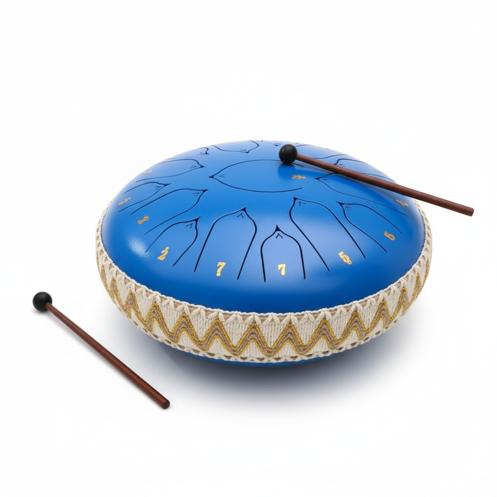 Brehn | Stahlzungen-Klangtrommel | Präzisions-Stimmung in C-Dur | Harmonische Oberton-Resonanz | Inkl. Schlägel & Zubehör | Für Meditation & Klangtherapie
