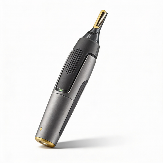Brehn | Professional Ultradünner Präzisionstrimmer | Titan-Edelstahl-Klingen | Integriertes LED-Licht | Mikro-Oszillations-Technologie | Für Nase, Ohren & Konturen