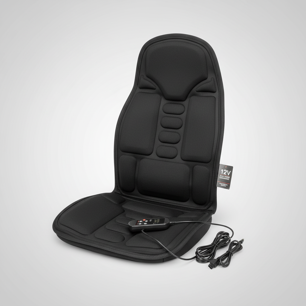 Brehn | Ergonomische Massage-Sitzauflage | Shiatsu- & Vibrationsmassage für Nacken, Rücken & Oberschenkel | Zuschaltbare Wärmefunktion | Inkl. Auto-Adapter & Fernbedienung