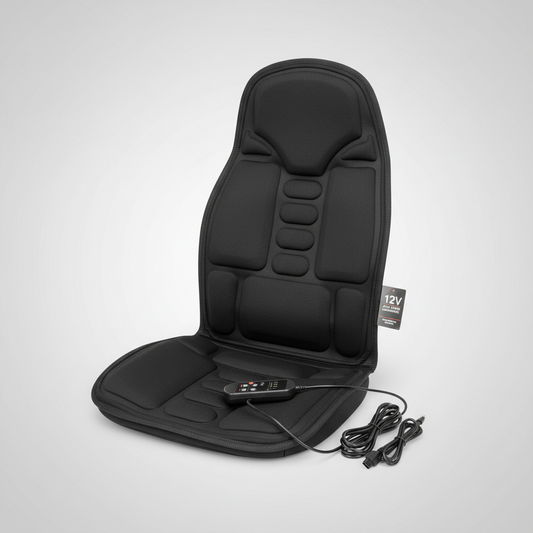 Brehn | Ergonomische Massage-Sitzauflage | Shiatsu- & Vibrationsmassage für Nacken, Rücken & Oberschenkel | Zuschaltbare Wärmefunktion | Inkl. Auto-Adapter & Fernbedienung