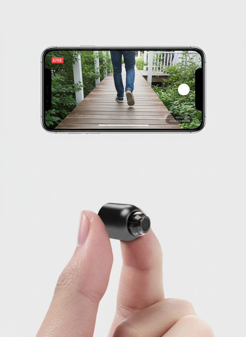2-Pack Mini-WiFi-Sicherheitskamera | 1080P HD, 140° Weitwinkel, Nachtsicht, Bewegungserkennung (32GB SD enthalten)