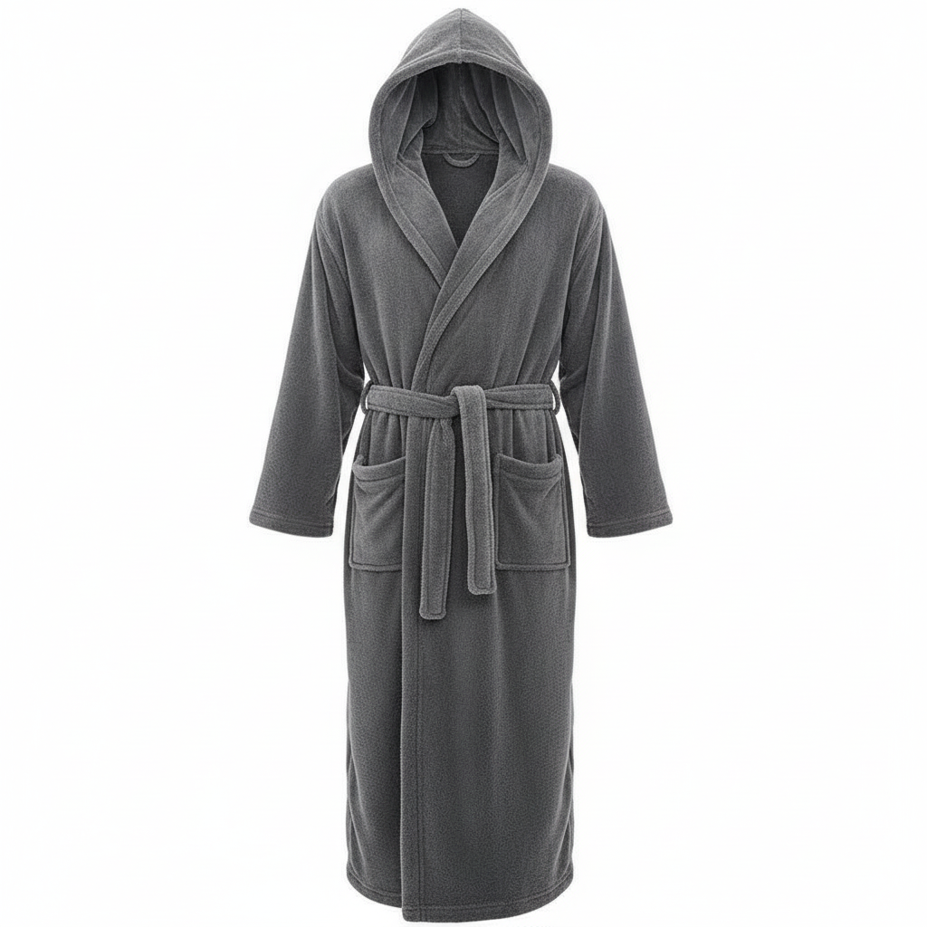 HoodedChill | Premium Herren-Bademantel mit Kapuze | High-Loft Fleece für maximale Wärmeisolation | Soft-Touch Finish | Ergonomische Passform & Langlebige Faserstruktur