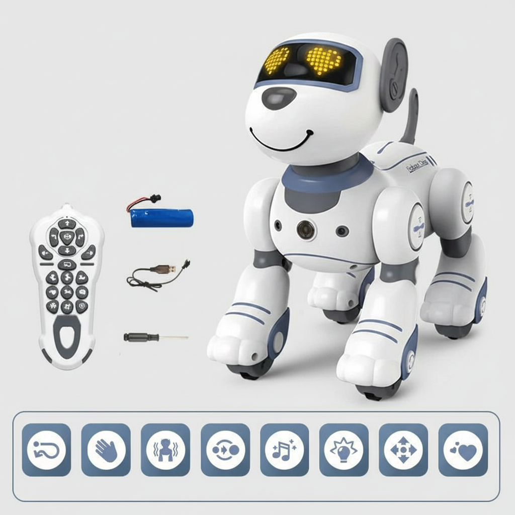 Brehn | Intelligenter Roboterhund | Sprachsteuerung & Berührungssensor | Programmierbarer Stunt-Hund | Interaktives MINT-Spielzeug mit Musik & Tanz | Ab 3 Jahren