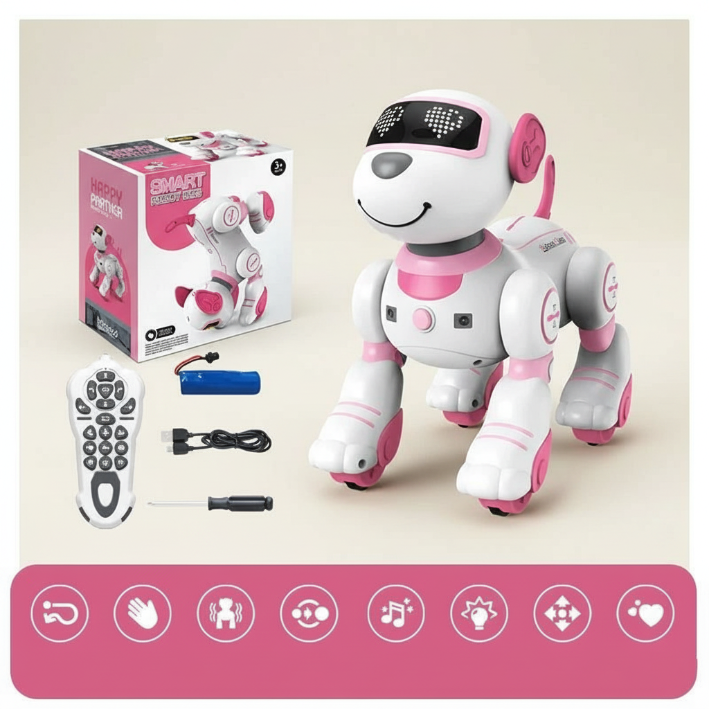 Brehn | Intelligenter Roboterhund | Sprachsteuerung & Berührungssensor | Programmierbarer Stunt-Hund | Interaktives MINT-Spielzeug mit Musik & Tanz | Ab 3 Jahren