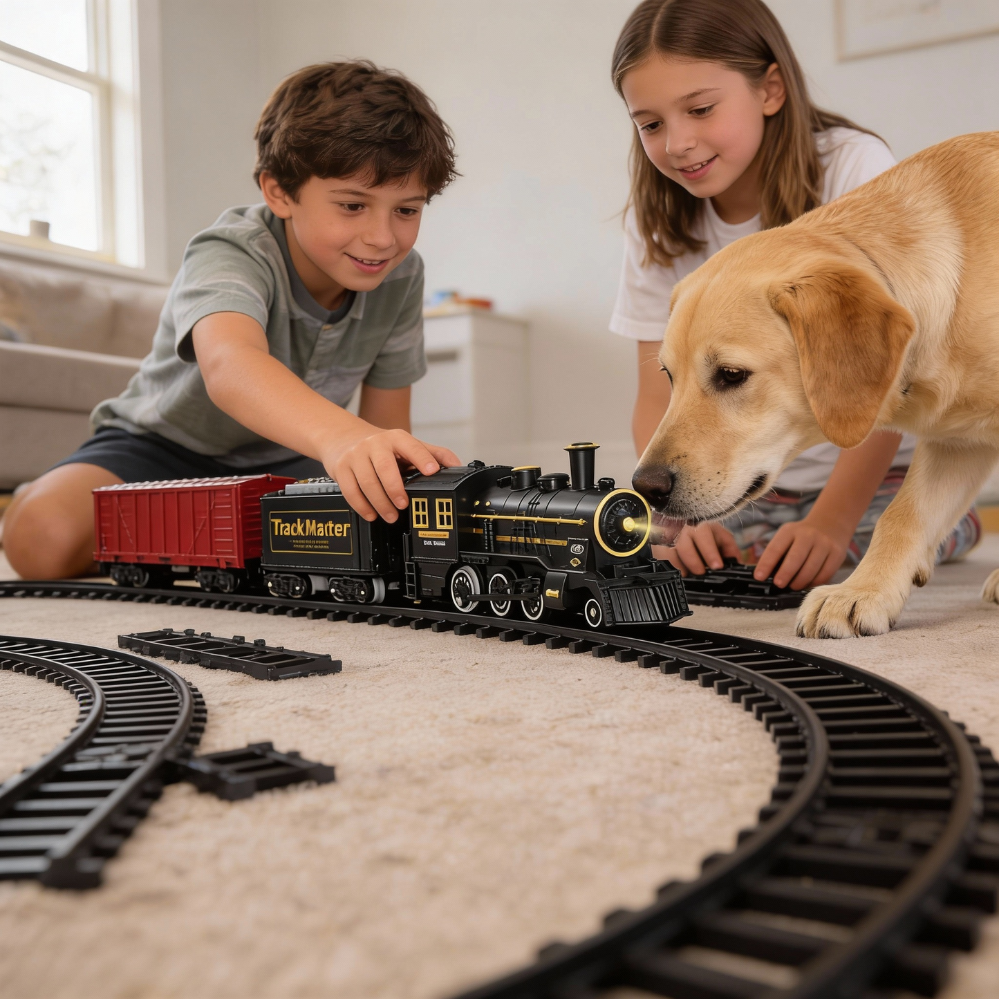 Brehn | TrackMaster Pro | Batteriebetriebenes Eisenbahn-Set | Realistische Sound-Effekte | Modulares Schienensystem | Robuste ABS-Konstruktion