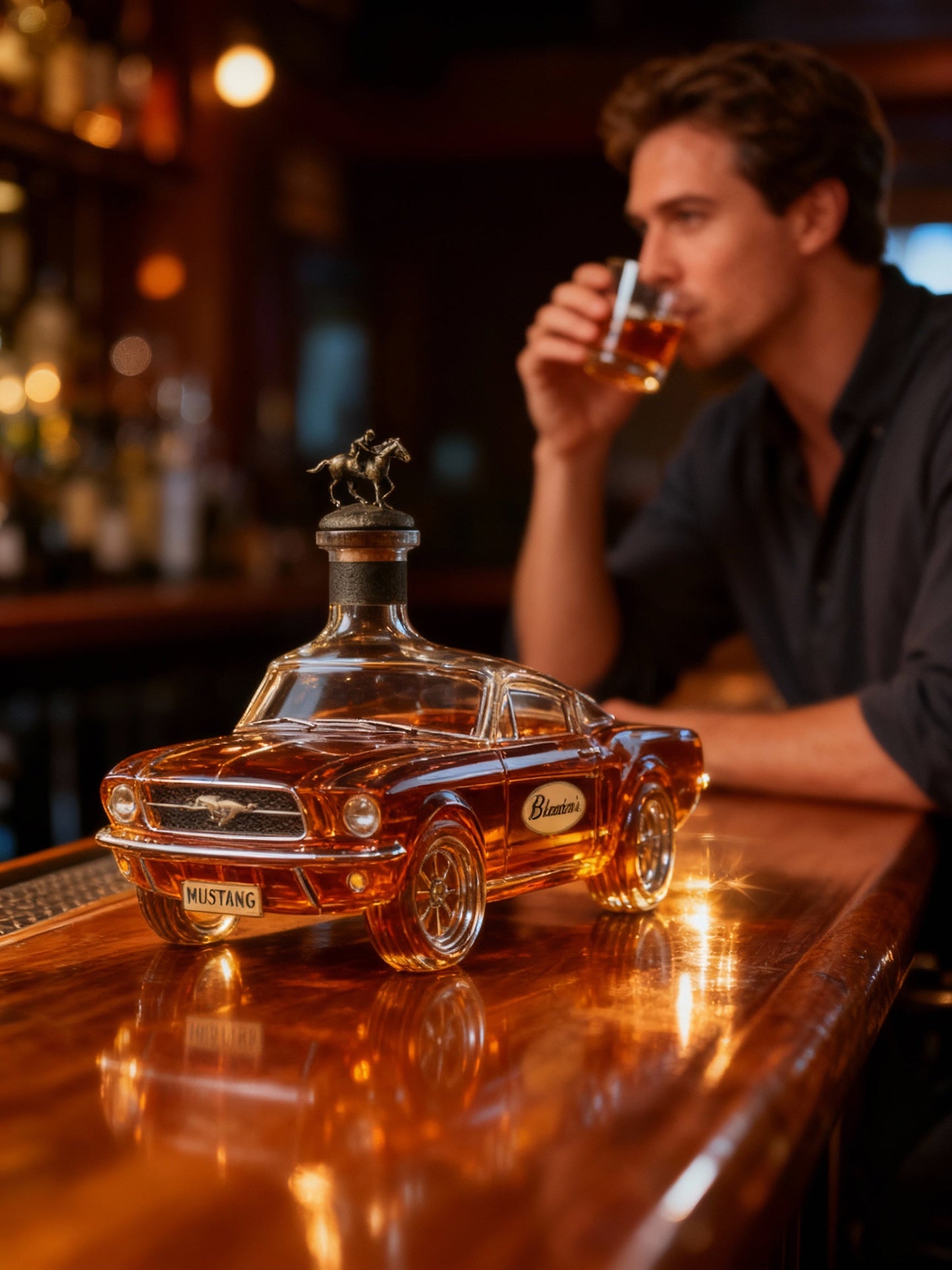 Whisky-Dekanter in Mustang-Form