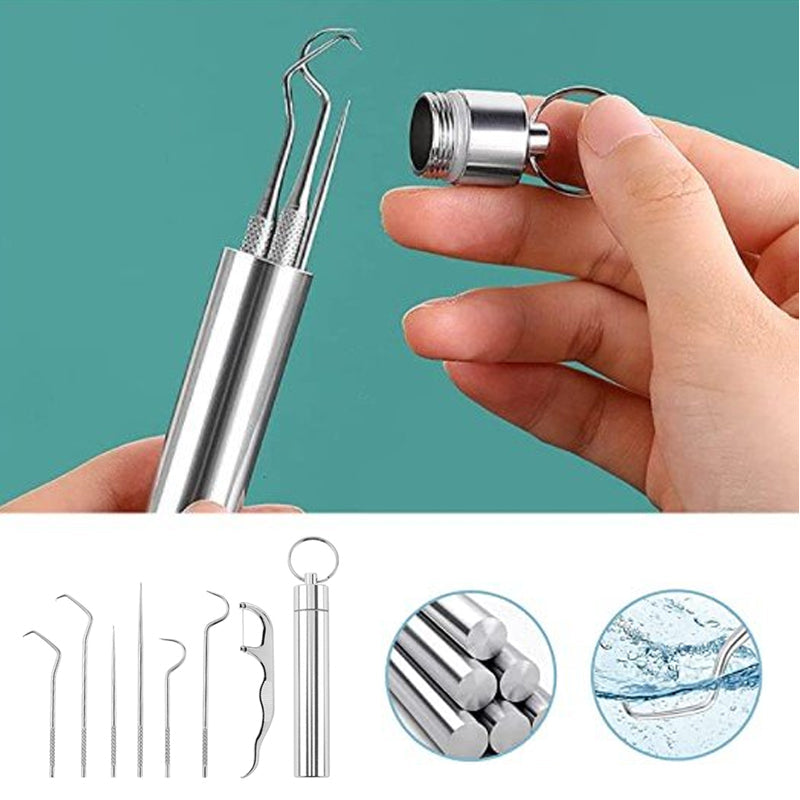 Edelstahl Zahnstocher Set (7 Teile) | Brehn