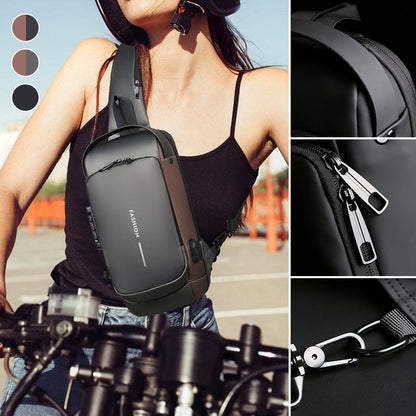 Brehn | USB-Ladesport-Sling Anti-Diebstahl-Umhängetasche
