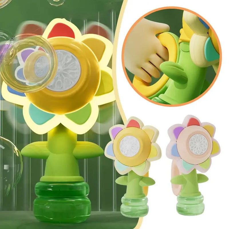 Brehn | Sonnenblumenförmiger tragbarer elektrischer Blasenmacher Spielzeug
