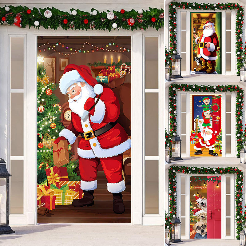Brehn | Weihnachts Tür Banner, Weihnachtsmann Türabdeckung Feiertagsdekoration