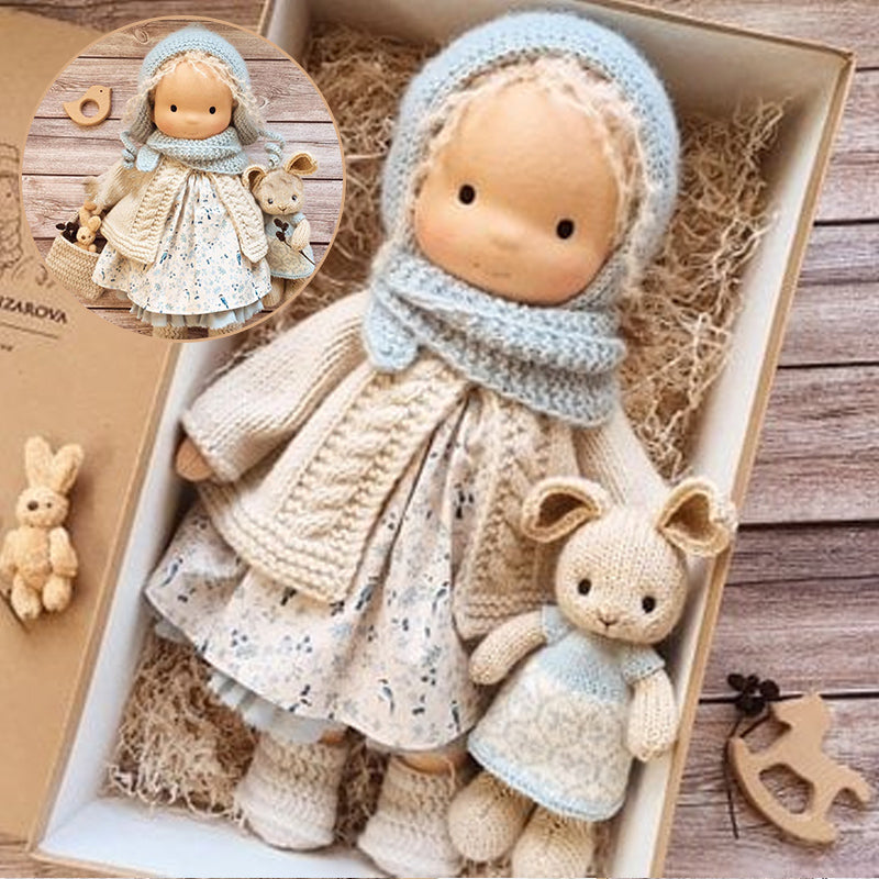 Brehn | Handgefertigte Waldorfpuppe | Naturmaterialien & Schadstofffrei | Pädagogisches Stoffspielzeug | Hypoallergen & Bio-Qualität | 30cm Kuschelpuppe