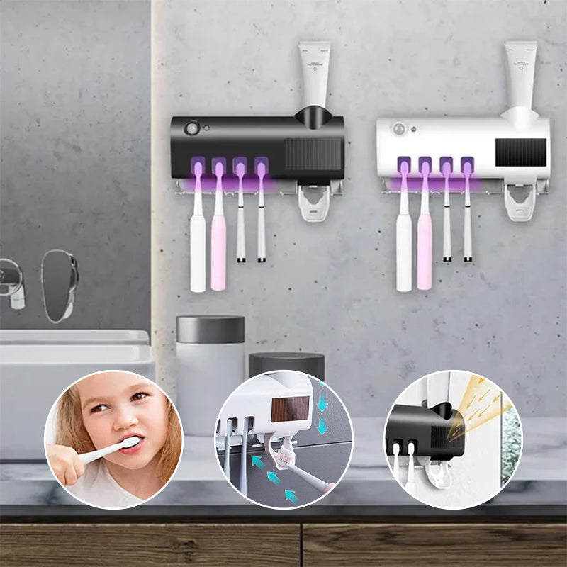 Brehn | Smart UV-Licht Sterilisator Zahnbürstenhalter, Wandmontage Zahnpastaspender