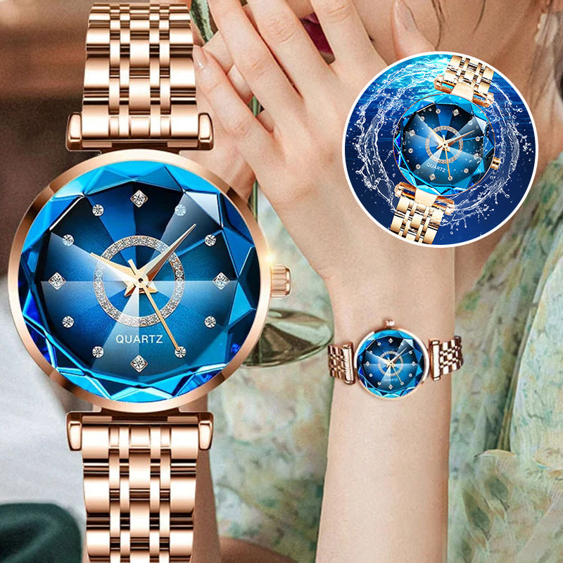 Brehn | Starry Diamond Zifferblatt Damen Wasserdichte Uhr