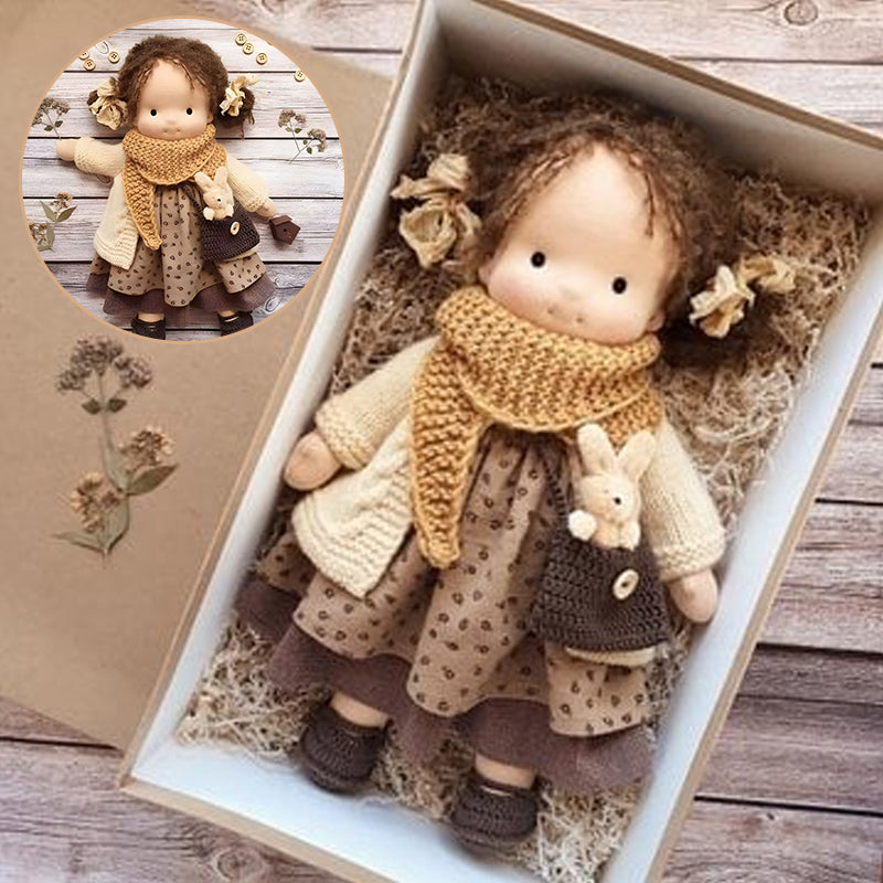 Brehn | Handgefertigte Waldorfpuppe | Naturmaterialien & Schadstofffrei | Pädagogisches Stoffspielzeug | Hypoallergen & Bio-Qualität | 30cm Kuschelpuppe