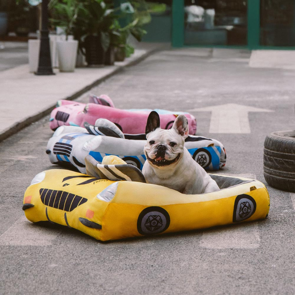 Brehn | FurElegance Klassisches Umwandelbares Rennauto-Bett | Luxuriöses Bolster-Hundebett für stilvollen Komfort und Unterstützung