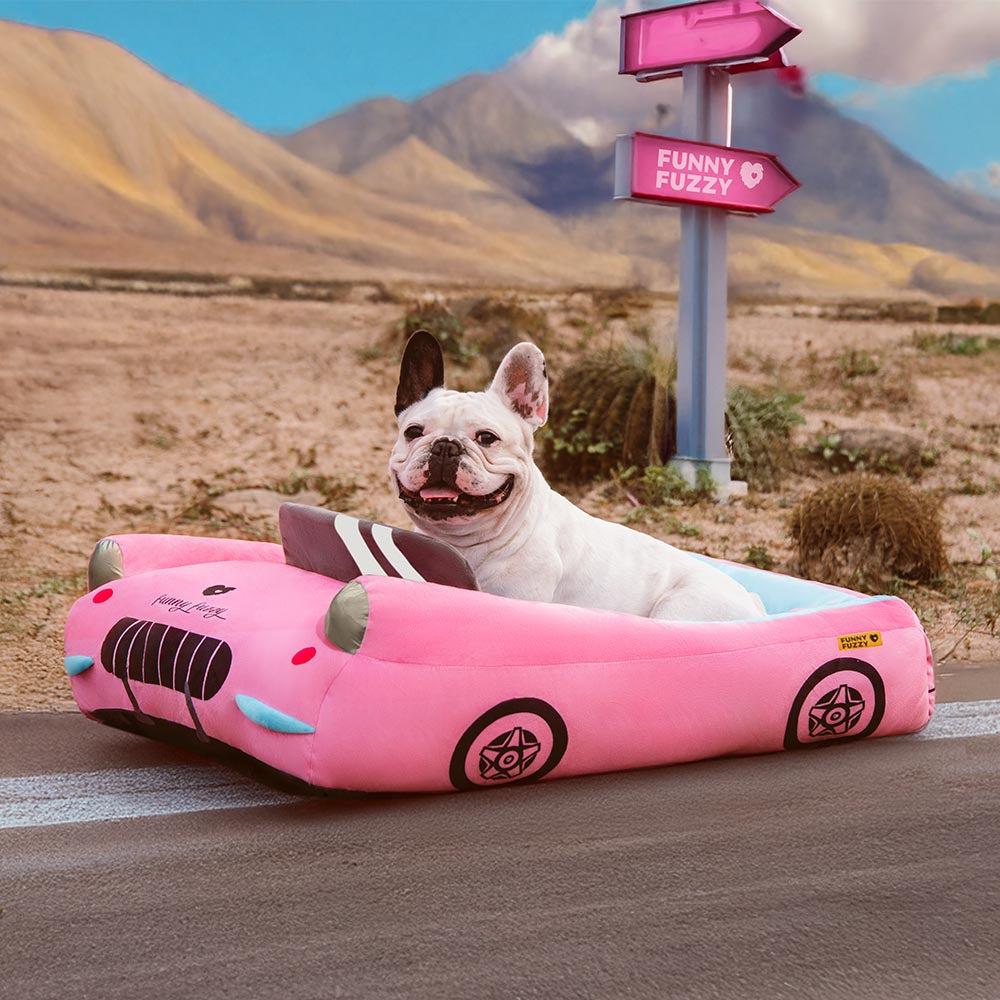 Brehn | FurElegance Klassisches Umwandelbares Rennauto-Bett | Luxuriöses Bolster-Hundebett für stilvollen Komfort und Unterstützung