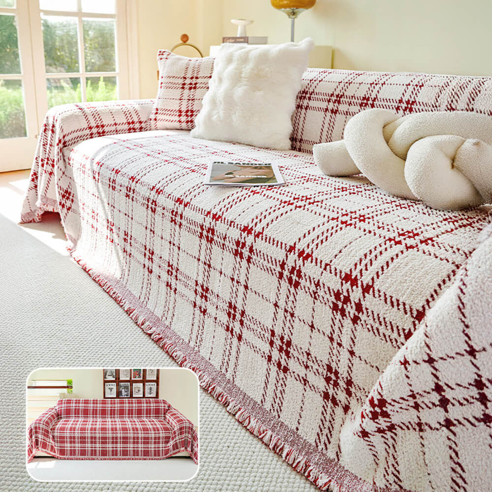 Klassische Karierte Wendbare Kratzfeste Couchdecke Plüsch | Brehn