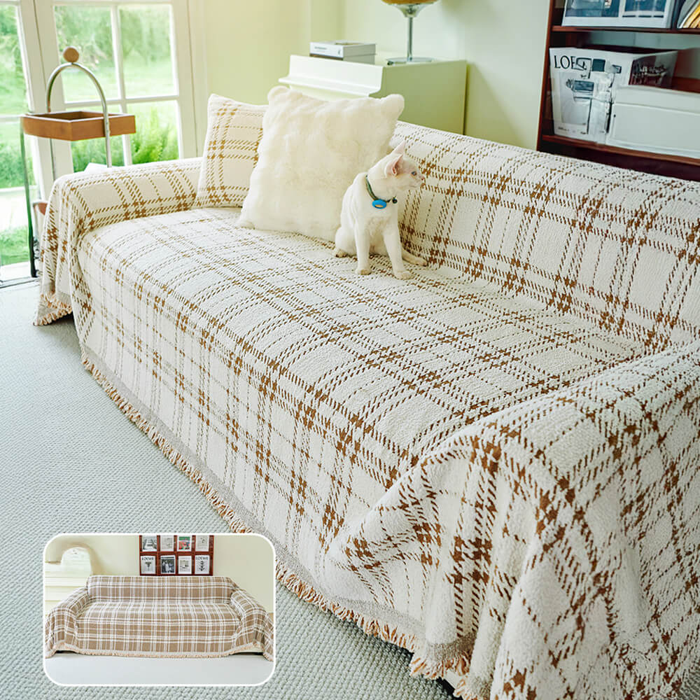 Klassische Karierte Wendbare Kratzfeste Couchdecke Plüsch | Brehn