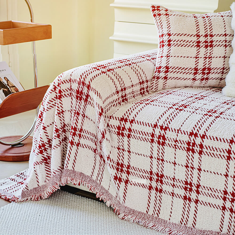 Klassische Karierte Wendbare Kratzfeste Couchdecke Plüsch | Brehn