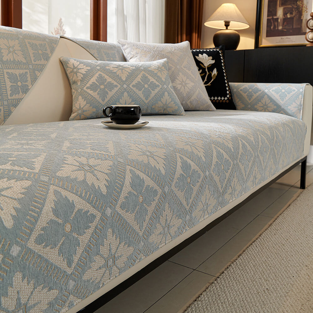 Französische Eleganz Chenille Weich Atmungsaktiv Couchbezug 4 Jahreszeiten | Brehn