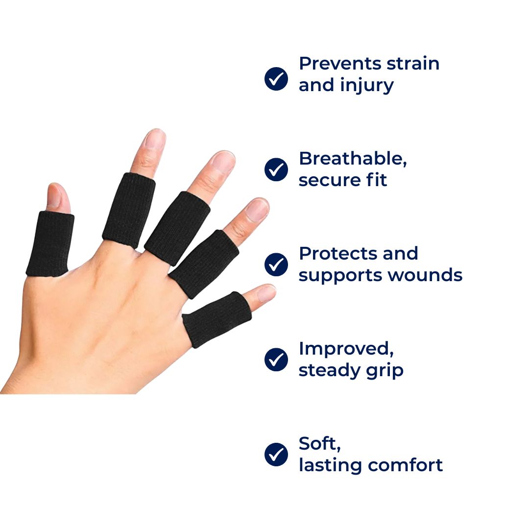 FlexiGuard | Finger Schutzärmel – Verletzungsprävention – Atmungsaktive, enganliegende Passform – Hält Wunden und Verbände an Ort und Stelle – Sport- und Alltagskomfort Brehn