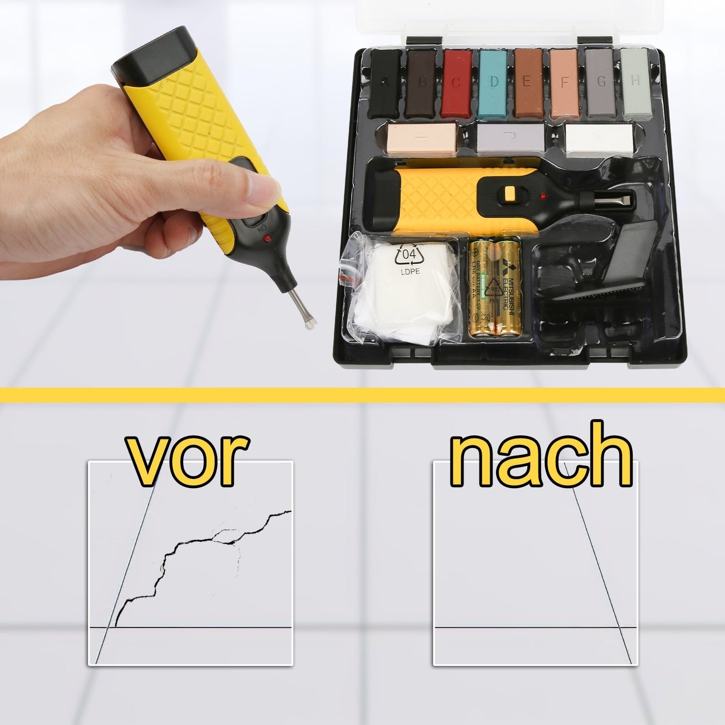 Kacheln Fliesen Reparaturset Wachsstangen | Brehn