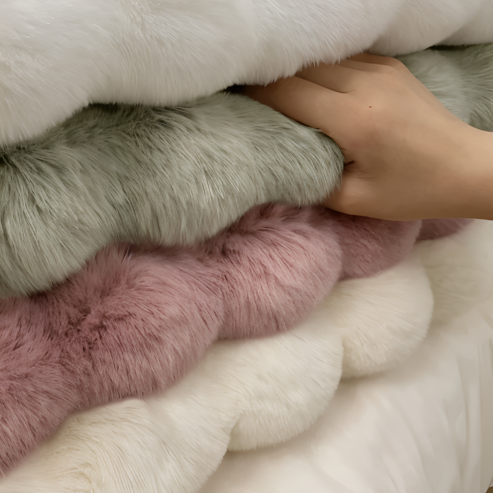 Runde Samtweiche Rutschfeste Bodenmatte – Gemütliche Fleece Wohnkultur | Brehn