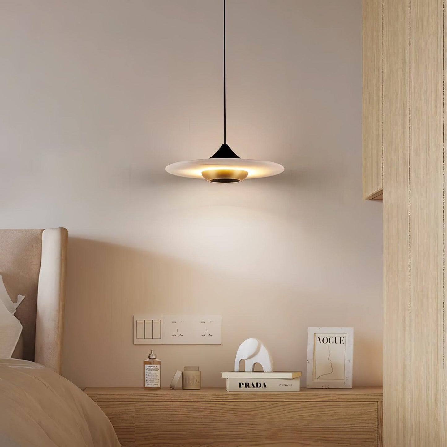 Brehn | OrbeMarbre Deckenlampe - Luxuriöse moderne LED-Hängeleuchte mit Marmor