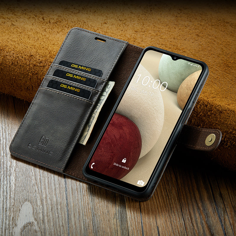 2-in-1-Klapphülle aus Leder mit Abnehmbarem Deckel für Samsung Galaxy