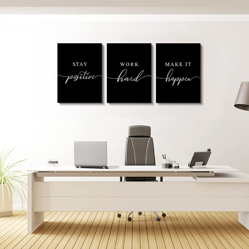 Gerahmte Leinwand Wandkunst Positive Zitat