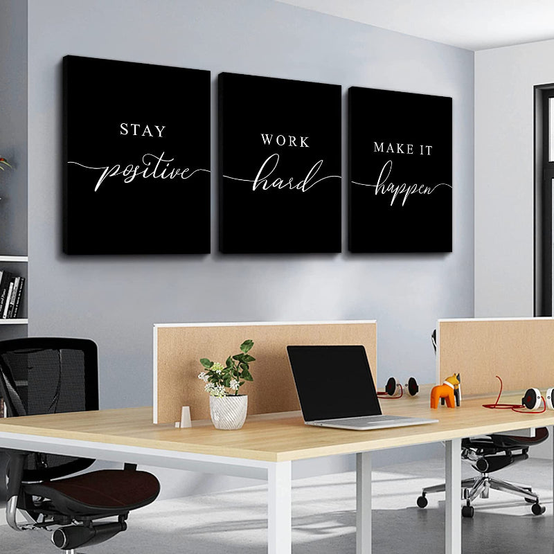 Gerahmte Leinwand Wandkunst Positive Zitat