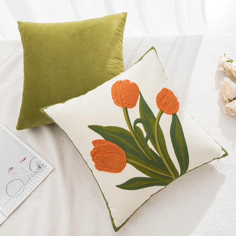 Bestickter Tulpenkissenbezug | Brehn