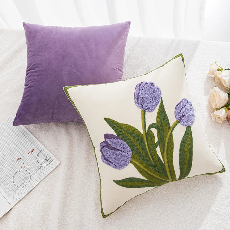 Bestickter Tulpenkissenbezug | Brehn