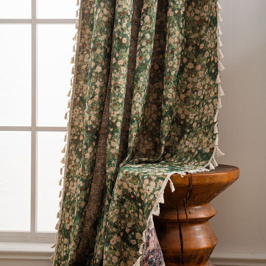 Französischer Vintage-Wandteppich mit Blumenmuster