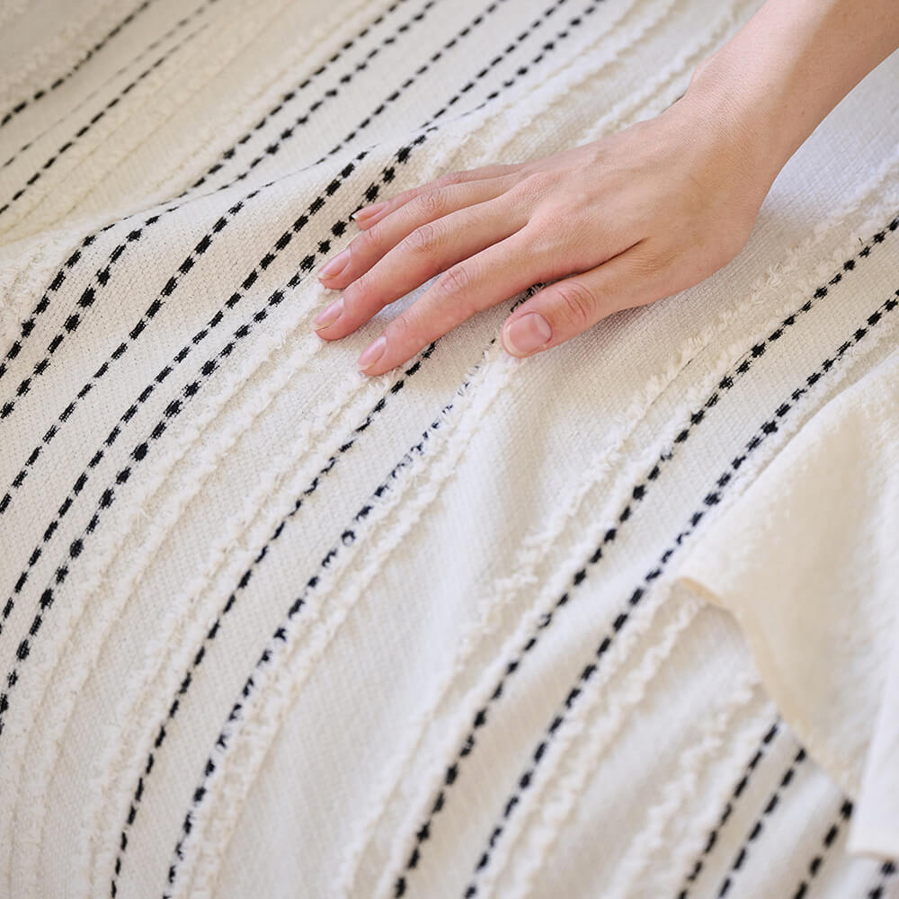 All-Season Gestreifte Quasten Chenille Strapazierfähige Sofabezug | Brehn