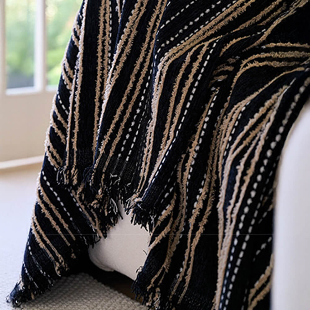 All-Season Gestreifte Quasten Chenille Strapazierfähige Sofabezug | Brehn