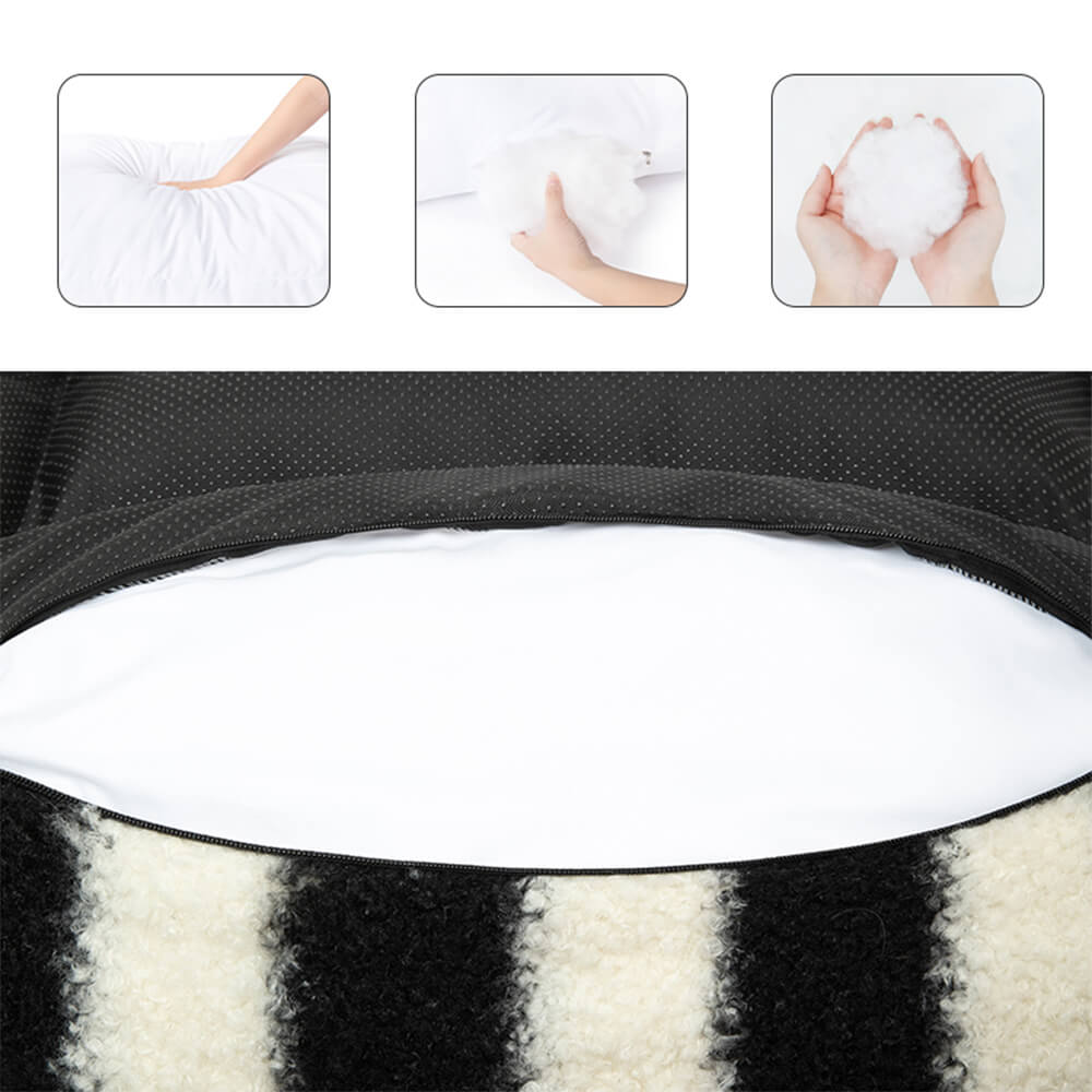 Moderner Faux Lammwoll-Hundesofa mit breiten Armlehnen und abnehmbarem Kissen | Brehn